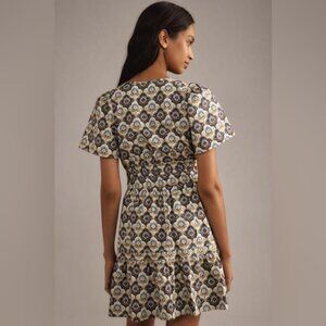 NWT Anthropologie Somerset Mini Dress Khaki Print